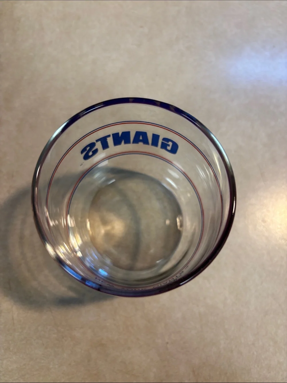 NFL New York Giants Clear Glass with Blue Helmet and Red Trim